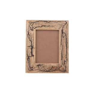 Classic Dark Wood Grain Photo Frame Gold Accent Inlay Tabletop Standing <b>Easel</b> Back Picture <b>Display</b> Holder Wholesale - Product Image 3