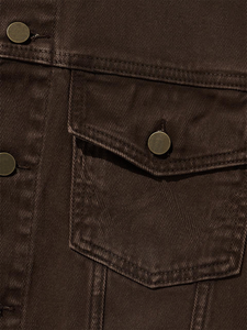 Custom 15 OZ Brown Washed <b>Mens</b> <b>Denim</b> <b>Jacket</b> 100 Percent Cotton Winter Coat Retro Boxy Fit - Product Image 3