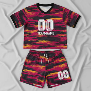 Maillots de football personnalisés de haute qualité, imprimés par sublimation, séchage rapide, protection UV, respirants, ensembles d'uniformes d'entraînement de football à manches courtes - Product Image 1