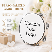 OEMCustom 6 Inch Wooden Hand Drum Mini Tambourine Percussion Instrument for Wedding Christmas Party Holiday Decoration Wholesale