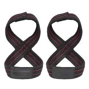 Correas de levantamiento de pesas de algodón resistente con logotipo personalizado al por mayor, correas de levantamiento en forma de 8 para levantamiento de potencia y levantamiento de pesas - Product Image 4