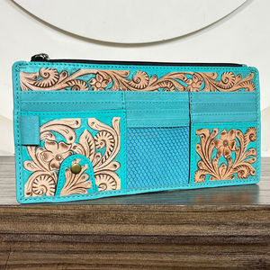 Organizador de Visera para Auto de Cuero Floral Grabado a Mano Estilo Vintage 2026, con Múltiples Ranuras para Tarjetas y Portadocumentos, Accesorios Automotrices - Product Image 5