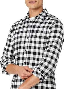 Camisas de Franela para Hombre, Transpirables, Estilo Urbano, Moda Casual, Camisas de Franela Personalizadas OEM, Camisas a Cuadros 100% Algodón para Hombre - Product Image 2