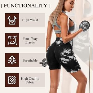 High <b>Waist</b> Breathable Quick Dry Stretchy Sporty Knitted Spandex Nylon <b>Elastic</b> <b>Waist</b> Women's Yoga Shorts - Product Image 6