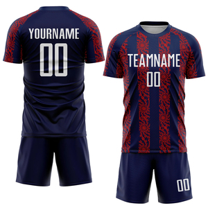 Conjunto de Uniforme de Fútbol Personalizado, Diseño de Camiseta de Fútbol con Nombre y Número Impresos, Secado Rápido, Patrón Moderno - Product Image 1