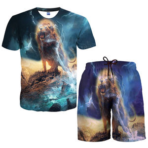 Ensemble short et t-shirt personnalisé en sublimation pour homme et femme, impression numérique 3D, motif graphique, t-shirt et short pour l'été - Product Image 5