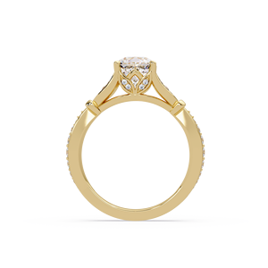 Luxury Classic 18K Yellow Gold Cushion Lab Grown Diamond 1.00 Carat IGI Certified Solitaire Engagement Wedding <b>Ring</b> for Women - Product Image 4