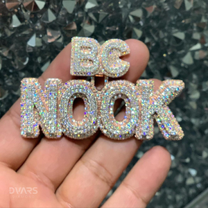 Colgante de Lujo de Plata de Ley 925 con Moissanita Tallada, Certificado GCI IDGL, Personalizado, Totalmente Engastado, Estilo Hip Hop, Chapado en Oro de Dos Tonos, con Engaste de Garra - Product Image 2