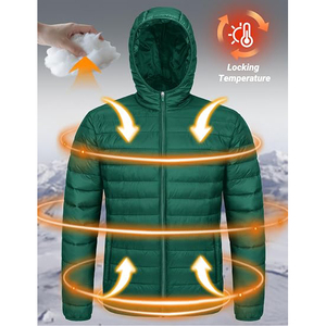 Lightweight <b>Quilted</b> Puffer Coat With Hood And Zip For Womens <b>Winter</b> Outerwear - Product Image 3