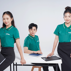 Conjunto de Uniforme Promocional Unisex, Camisa Polo de Poliéster Tejido y Delantal, Ropa de Trabajo Personalizable para Cafetería y Restaurante - Product Image 3