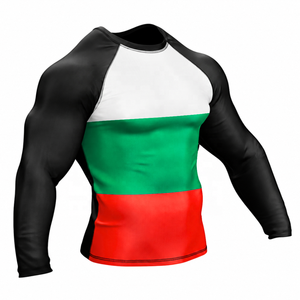 Rashguard personnalisé avec drapeau national, BJJ MMA No Gi Jiu Jitsu, Rashguard sublimé, T-shirt de compression, Vente en gros OEM - Product Image 5