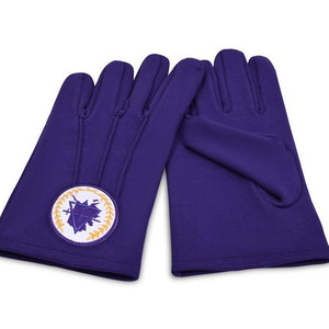Gants en coton violets avec logo brodé, longueur poignet, chauds pour un usage quotidien, style hiver, design uni - Product Image 4