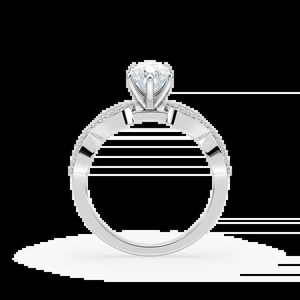 Bague de fiançailles avec diamant taille poire d'un carat, pierres latérales, or rose, or blanc, or jaune, bijoux élégants et intemporels pour femmes - Product Image 4