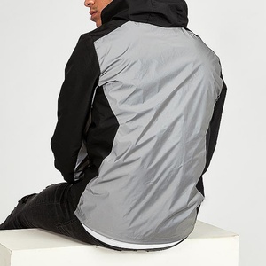 Custom Logo <b>Men's</b> Windbreaker <b>Jacket</b> with Zipper and Hood European and American Plus Size Stand Collar Front Logo - Product Image 6