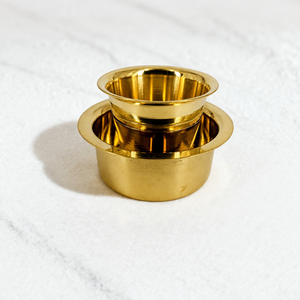 Antique Brass South Indian <b>Coffee</b> Dabra Set Handcrafted Traditional <b>Filter</b> <b>Coffee</b> Tumbler Bowl Set Peacock Pattern for - Product Image 1