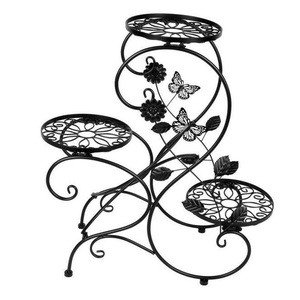 Support de pot de fleurs en fer durable, parmi les plus vendus, adapté aux jardinières lourdes, pour la maison, le jardin, le balcon, l'intérieur et l'extérieur. - Product Image 5