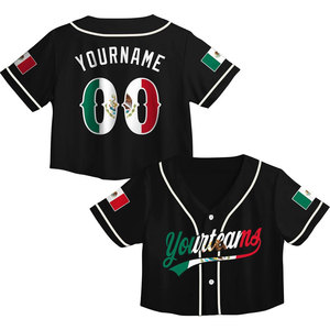 Maillot de baseball personnalisé pour femme, design national personnalisé, nom et numéro, t-shirt respirant en polyester - Product Image 1