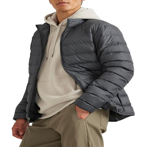 Premium Mens Lightweight Padded <b>Waterproof</b> Breathable Eco-Friendly Anti-UV Hooded PU Fabric Jacket Warm Quilted Winter Coat Full - Product Image 4