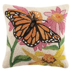 Butterfly Punch Needle Embroidery Cotton Cushion Cover Handmade Decorative <b>Pillow</b> Case For Sofa Couch Living Room Home Decor - Product Image 3