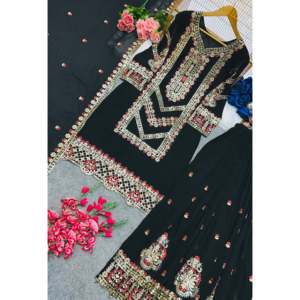 Designer Women's Top Bottom Dupatta <b>Set</b> with Elegant <b>Embroidery</b> Work - Product Image 2