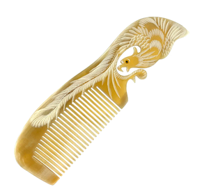 Peigne en corne de buffle au meilleur prix direct usine, artisanat naturel, design de créateur, poignée en forme d'animal, prix imbattable - Product Image 1