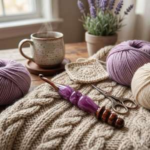 Handmade Wooden <b>Crochet</b> <b>Hook</b> With Purple Resin Handle <b>crochet</b> <b>hooks</b> Sewing tools Oval Shape Smooth Finish For Needlework - Product Image 2