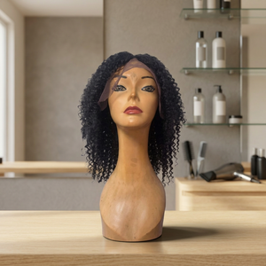 Full Lace Wig <b>Medium</b> Length Natural Black Peruvian Virgin Hair Swiss Lace Base With Baby Hair Transparent Lace Average Size - Product Image 3