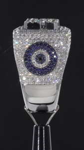 <b>Iced</b> Out Hip Hop Statement <b>Ring</b> Luxury Diamond Look Chunky Bling Fashion Jewelry Silver Shine <b>Ring</b> Gift - Product Image 3