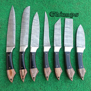 Couteau à désosser multifonctionnel en acier Damas Full Tang Set de couteaux de chef de cuisine Coupe de fruits Petit couteau à usage quotidien - Product Image 2
