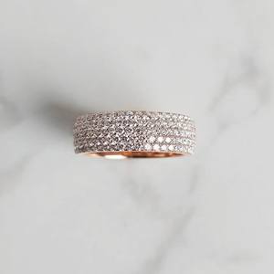 Bague d'éternité unisexe personnalisée en or 14 carats avec diamants de laboratoire taille marquise et pavé en nid d'abeille pour anniversaire et mariage - Product Image 5