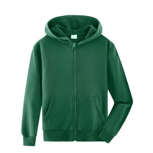 <b>Top</b> Selling 100% Cotton Fleece Solid Color Block Men's Zip-Up Hoodies Long <b>String</b> Kangaroo Pockets Comfortable Fit Boy's Outwear - Product Image 5