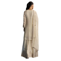Salwar Kameez pakistanais en dentelle brodée, 100% coton, respirant, écologique, lavable, taille naturelle, été, boutonné