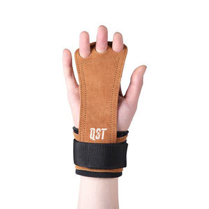 Guantes de Cuero de 3 Orificios para Levantamiento de Pesas y Crossfit, Antideslizantes, con Correa Ajustable para la Muñeca, Protección para la Palma, Unisex, Personalizables OEM - Product Image 1