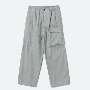 Men's <b>Light</b> Gray Elastic Waist Cargo Pants Casual Multiple Pockets Breathable Canvas <b>Trousers</b> Summer Wear - Product Image 1