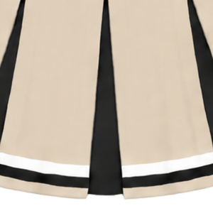 Jupe plissée beige et blanche pour femmes et filles, idéale pour la danse, les équipes sportives, les performances, l'entraînement, les compétitions et comme uniforme sportif. - Product Image 4