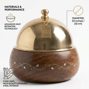 Juego de Ollas Modernas Royal Ramadan para Hotpot, de Acero Inoxidable Aislado, con Tapa Cloche de Acero Inoxidable Pulido y Diseño de Perlas - Product Image 4