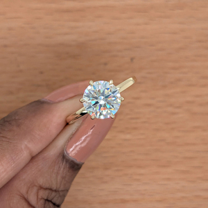 1 Ct Round Cut Moissanite <b>Solitaire</b> Engagement <b>Ring</b> For Women's Solid 14k Yellow Gold Plated Valentine gift - Product Image 1