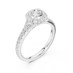 แหวนหมั้นเพชรทรงกลมทองคำ 14K สีเหลืองสำหรับผู้หญิง |   เพชรที่เพิ่งเพาะเลี้ยง - Product Image 4