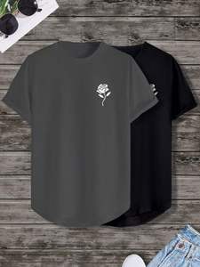 Unisex 100% High Quality Custom Brand Knitted Cotton/<b>Polyester</b> <b>T</b>-<b>Shirts</b> Custom Logo Breathable Short Sleeve High Street Style - Product Image 2