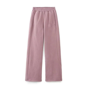 Pantalon large pour homme, taille élastique, poches latérales, décontracté, respirant, en coton et élasthanne, style automne - Product Image 1