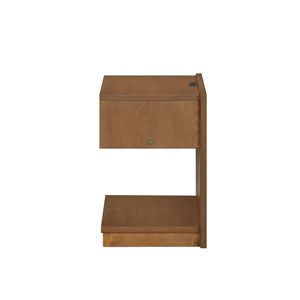 Tavolino Moderno in Legno Marrone con Cassetto, Ripiano Aperto e Porta USB per Soggiorno - Product Image 5