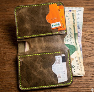 Anwar High Quality Unisex Slim Lightweight Genuine Leather Short Eco-Friendly Open <b>Wallet</b> Custom Logo Fashion Personalized Front - Product Image 1