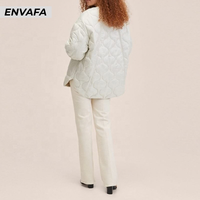 Veste matelassée décontractée pour femme, style printemps, col rond, manches longues, épaisse, vente en gros