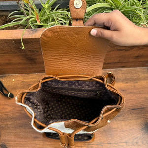 Haute qualité peau de vache grande capacité en gros en cuir véritable hommes et femmes décontracté sport sac à dos loisirs sac voyage sac à dos - Product Image 6