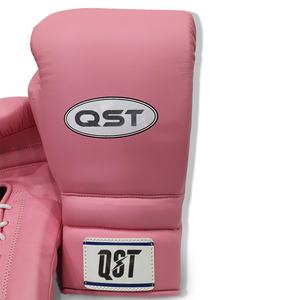 Gants de boxe à lacets en cuir véritable rose, logo et design personnalisés, style Winning, pour adultes. - Product Image 2