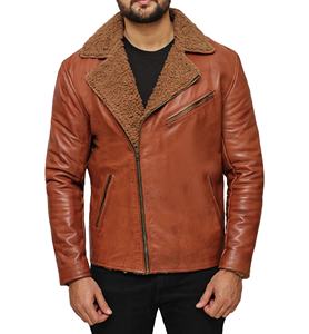 Chaqueta de piel de oveja informal para hombre, ropa negra, logotipo personalizado, diseñador, venta al por mayor, chaquetas de cuero de motorista para hombre de talla grande pura - Product Image 5