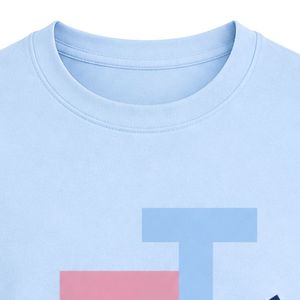 Light Blue JJ Logo Embroidered Long Sleeve Shirt Crew Neck Casual Lightweight <b>Top</b> with Ribbed Cuffs for Custom Teamwear - Product Image 2