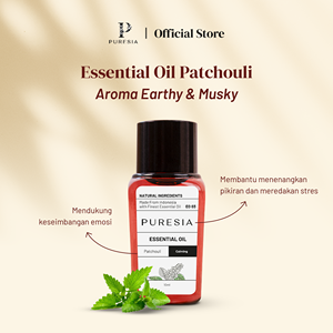 Huile Essentielle de Patchouli PURESIA 10ml 100% Pure Distillée à la Vapeur Arôme Musqué Terrestre Apaisant Fabriqué en Indonésie - Product Image 1