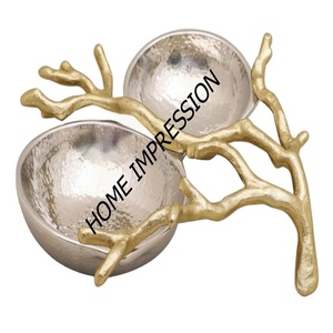 Dernier modèle de bols de service de designer en branches métalliques dorées Vente en gros de bols de vaisselle modernes à un prix raisonnable - Product Image 1