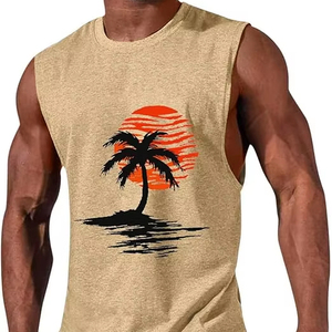 Débardeur Homme Personnalisable Prix de Gros T-shirt sans Manches en Spandex Brodé Motif Étoile Décontracté pour la Gym Usage Privé - Product Image 1